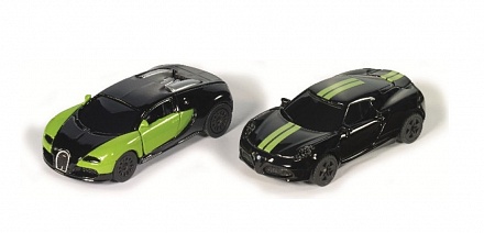 Набор из 2 машинок Bugatti EB 16.4 Veyron и Alfa Romeo 4c, 1:55 